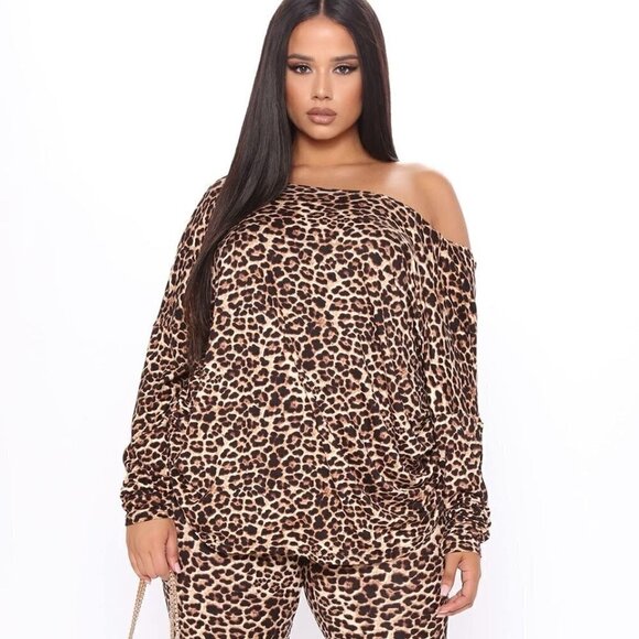 Fashion Nova Don't Get This Twisted Leopard Twist Long Sleeve Top - M - Picture 8 of 9